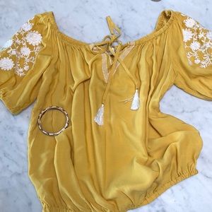 SOLD! Adorable Yellow Spanish Top